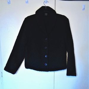Eileen Fisher Wool Blend Sherpa Button Jacket